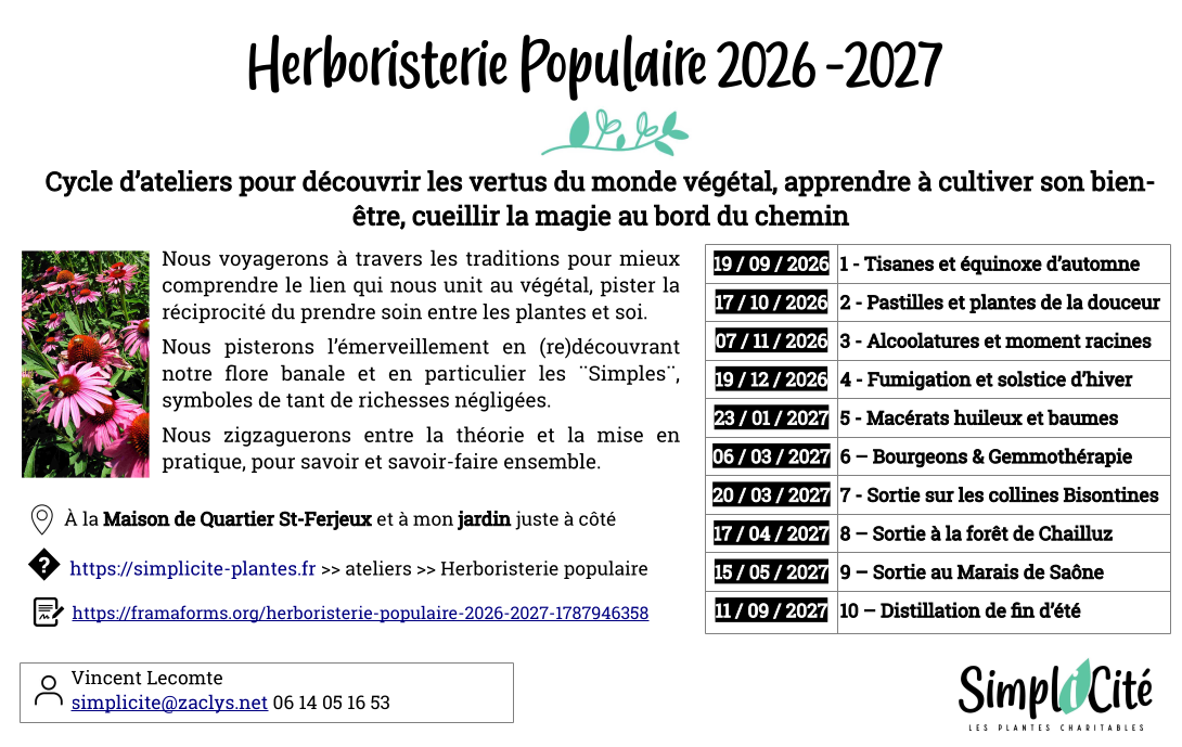 Herboristerie Populaire 2026 -2027