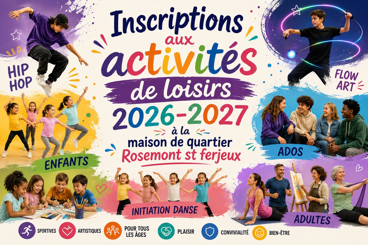 Inscriptions aux activités 2026-2027 Maison de quartier Rosemont St-Ferjeux